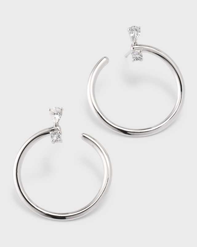 Sterling Silver Galaxy Large Wrap Hoop Earrings