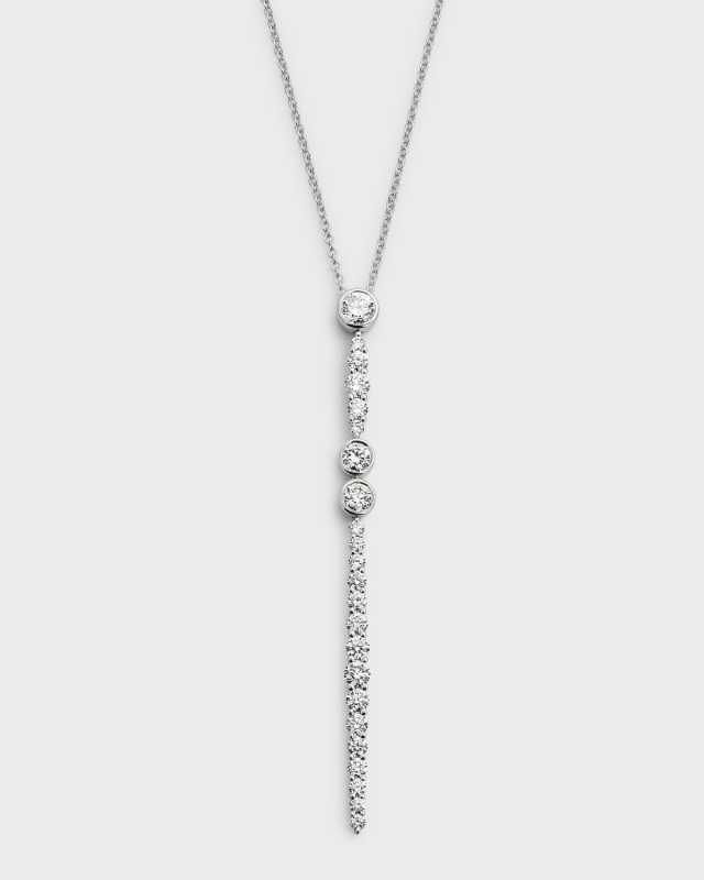 18k White Gold Diamond Drop Pendant Necklace, 18"L, 1.68tcw
