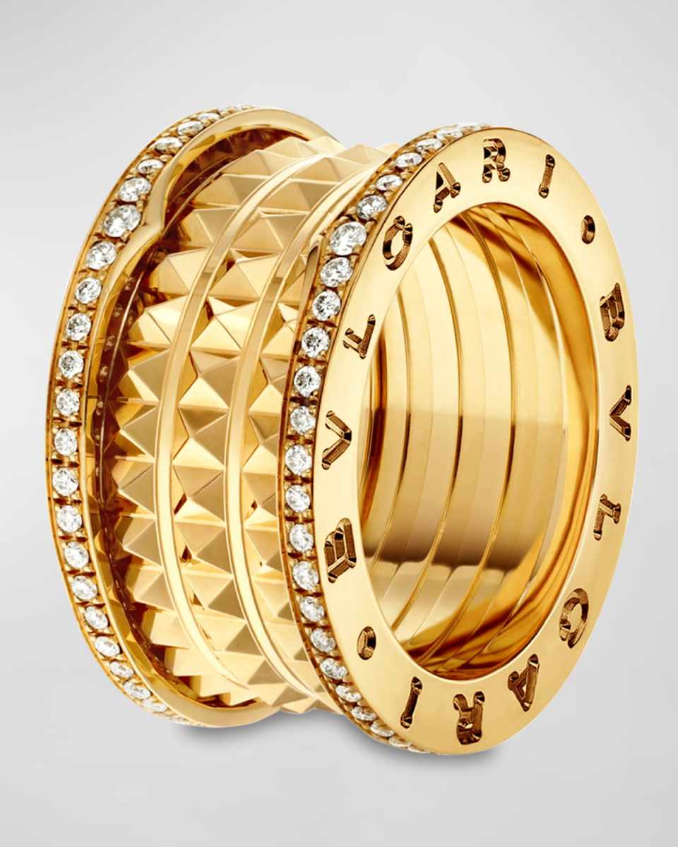B. Zero1 Rock 18k Diamond Edge 4-Band Ring in 18K Yellow Gold