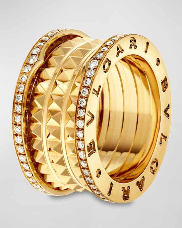 B. Zero1 Rock 18k Diamond Edge 4-Band Ring in 18K Yellow Gold