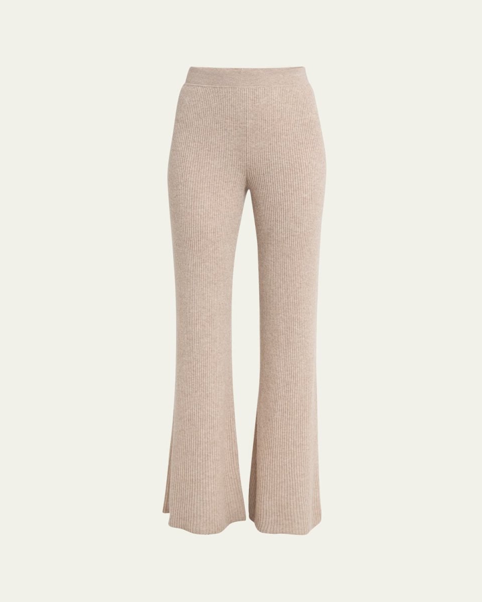 Camino Ribbed Cashmere-Silk Trousers