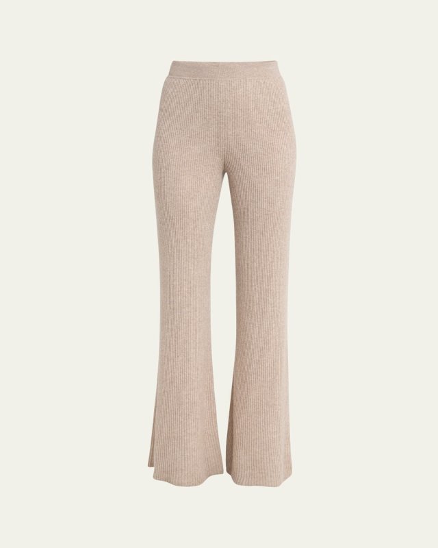 Camino Ribbed Cashmere-Silk Trousers