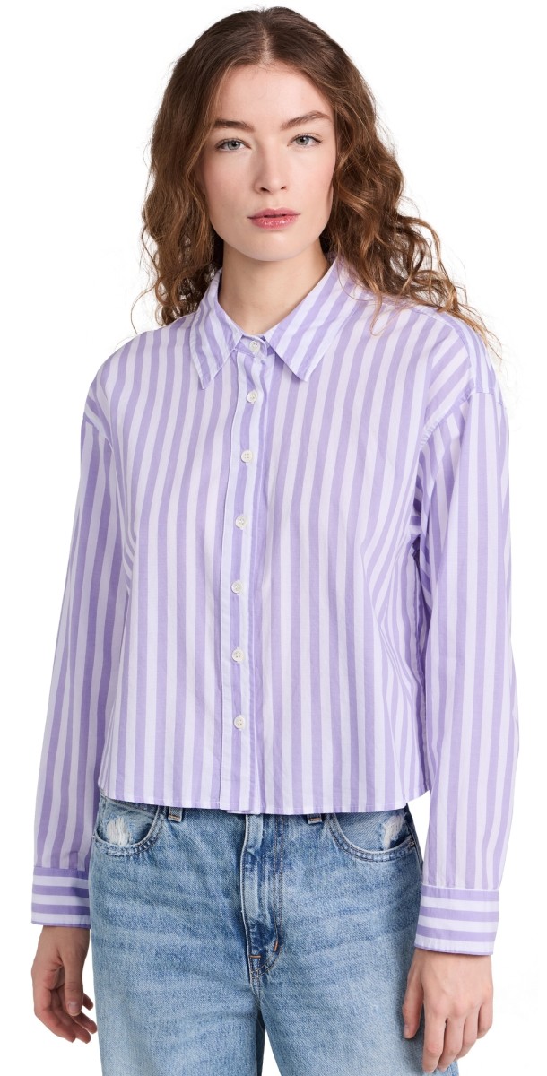 XIRENA Morgan Shirt Amethyst Stripe