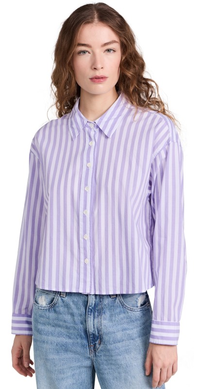 XIRENA Morgan Shirt Amethyst Stripe