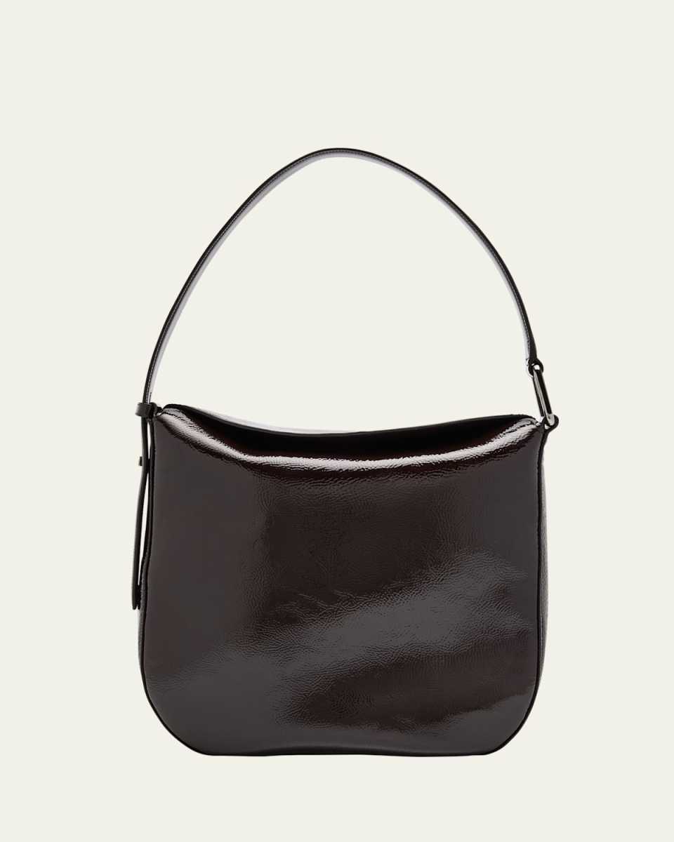 Anna Medium Lacquered Leather Hobo Bag