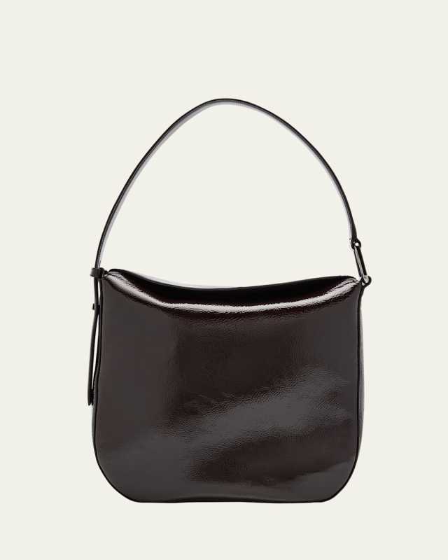 Anna Medium Lacquered Leather Hobo Bag