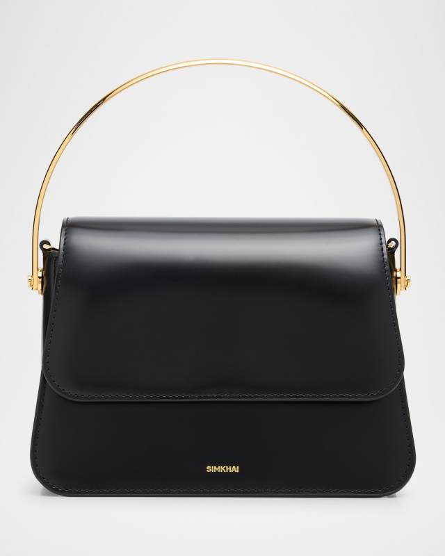 Aria Mini Metal Leather Top-Handle Bag