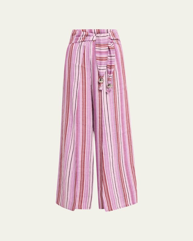 Farrah Striped Wrap Pants