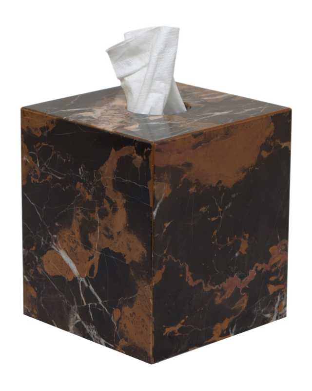 Myrtus Collection Black & Gold Marble Tissue Box Holder