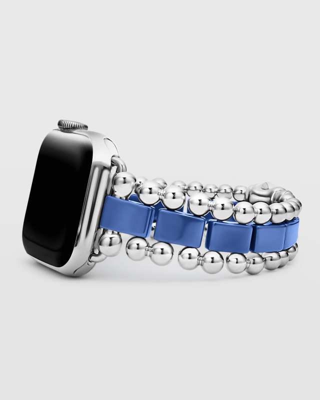 Smart Caviar Ultramarine Ceramic Link Watch Band, 38-45mm