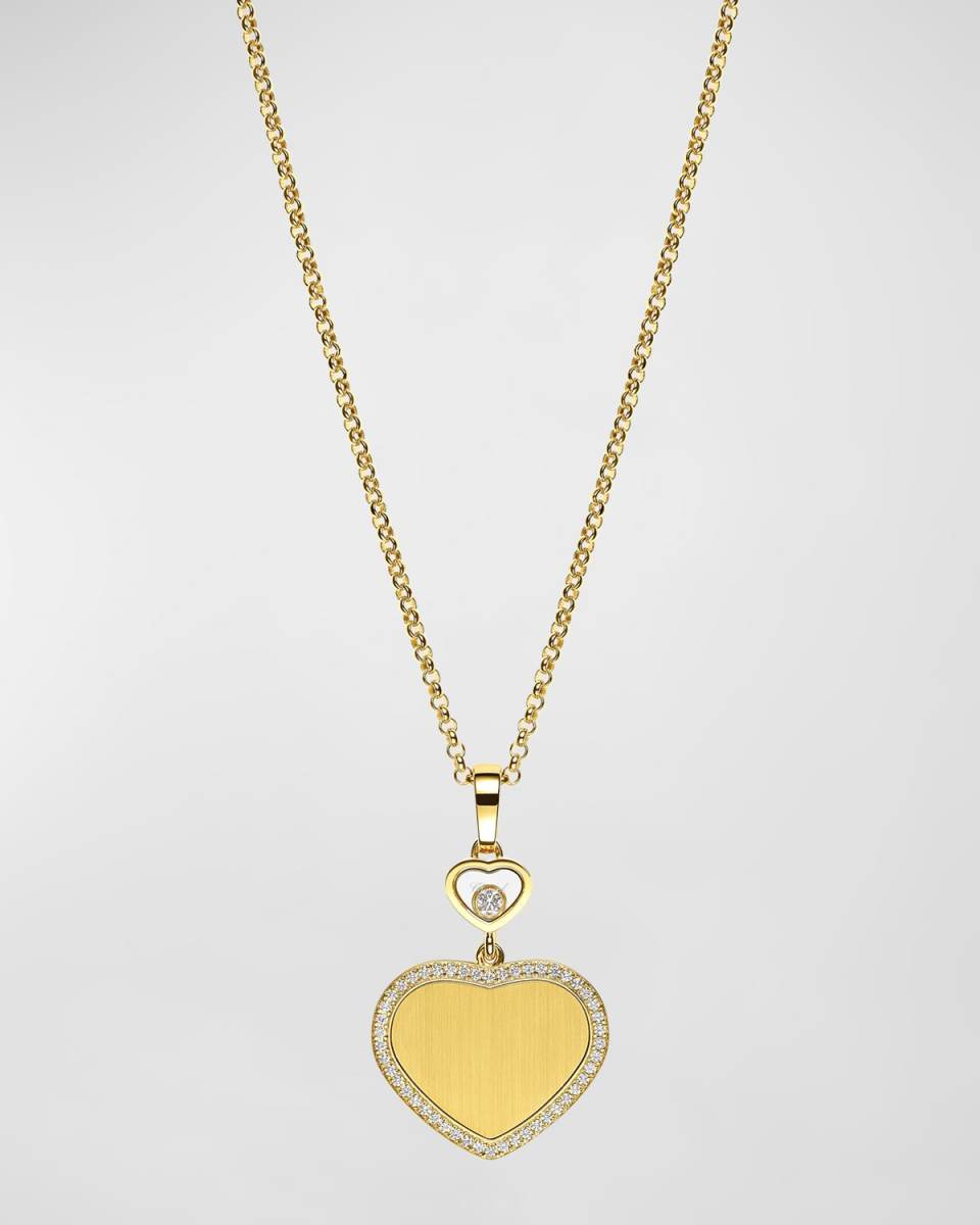 Happy Hearts 18K Yellow Gold Diamond Pendant Necklace