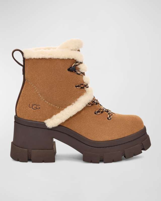Brooklyn Suede Shearling Hiker Boots