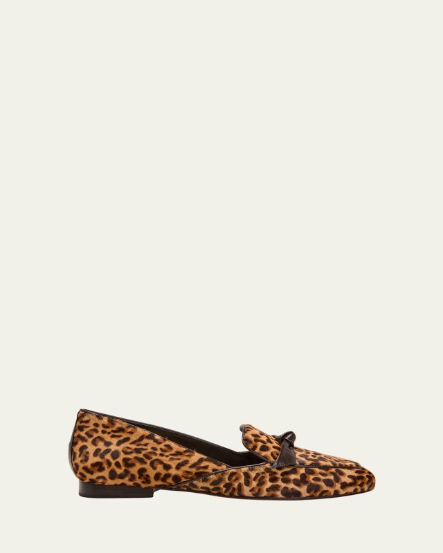 Clarita Leopard Bow Loafers