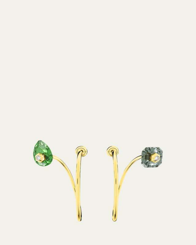 Numina Asymmetrical Large Drop Earrings, Multicolor
