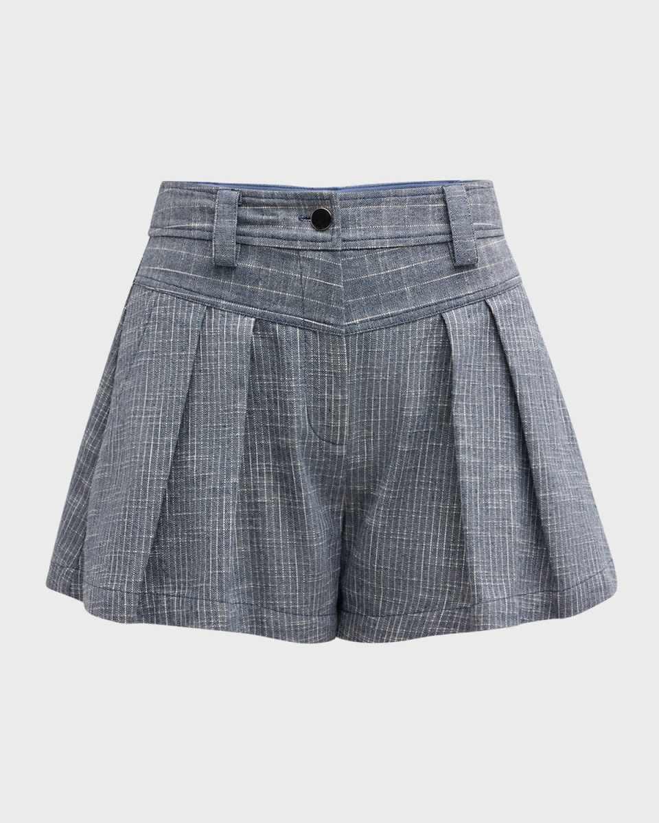 Billie Pleated Striped Shorts