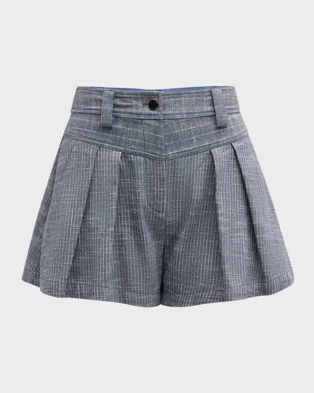 Billie Pleated Striped Shorts