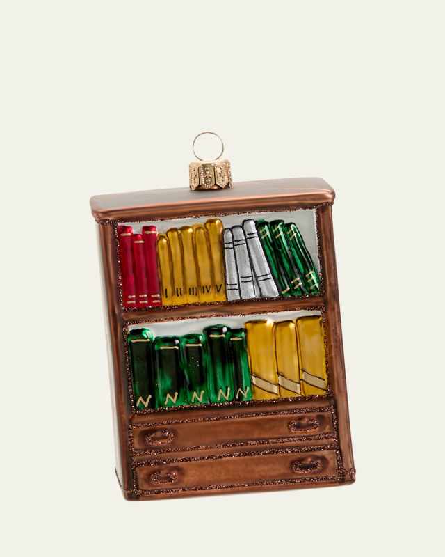 Bookcase Christmas Ornament