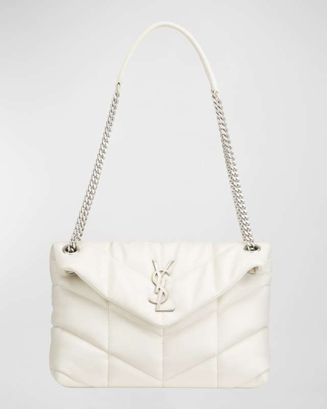 Lou Puffer Small YSL Shoulder Bag in Quilted Leather