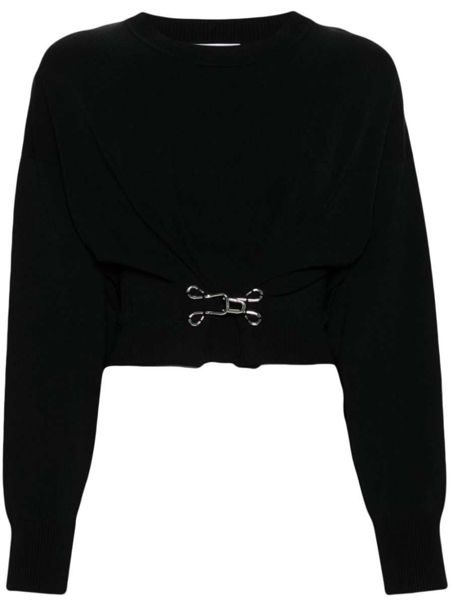hook-detail cropped sweatshirt