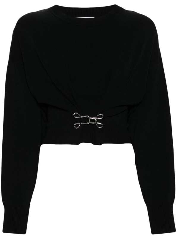 hook-detail cropped sweatshirt