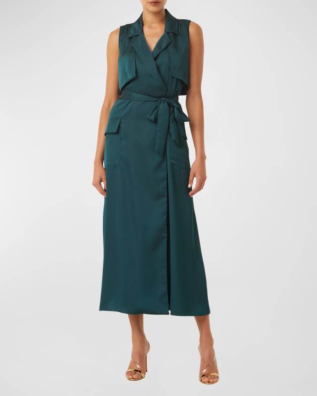 Martika Sleeveless Tie-Waist Midi Dress