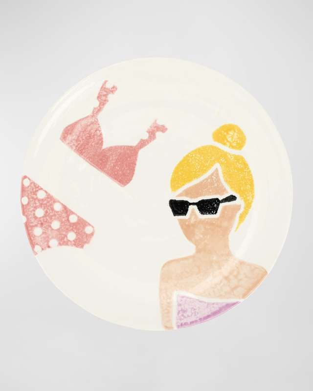 Riviera Pink Bikini Salad Plate