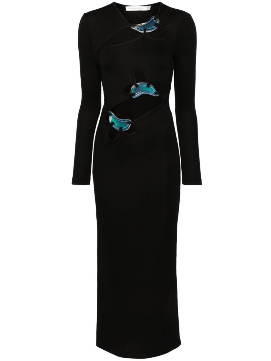 cut-out ribbed maxi dress