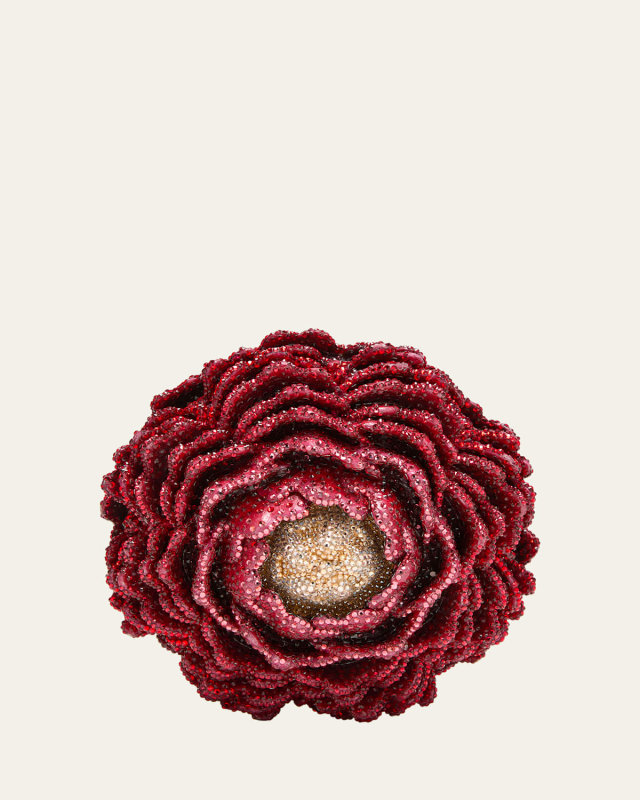 Peony Flame Crystal Clutch Bag