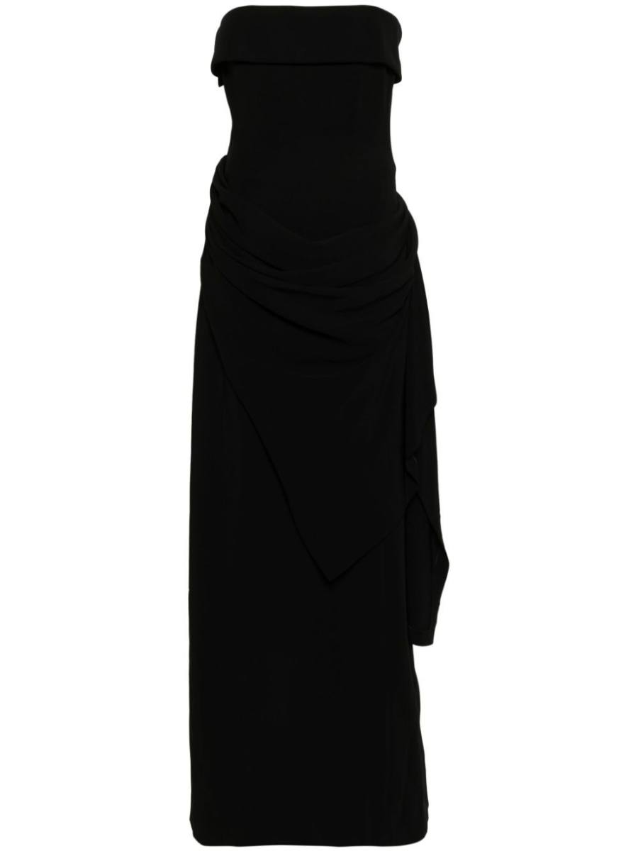 draped asymmetric maxi dress