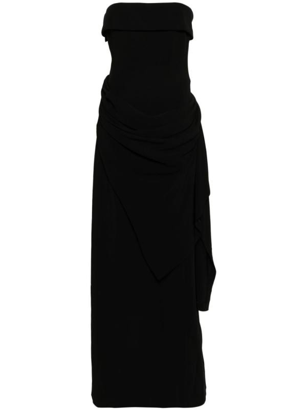 draped asymmetric maxi dress
