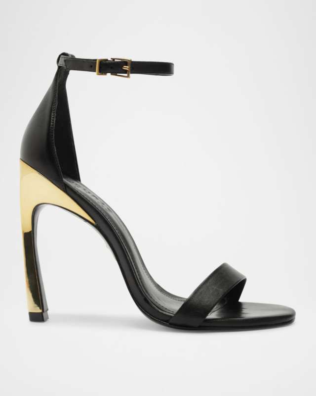 Cadey Lee Leather Ankle-Strap Stiletto Sandals