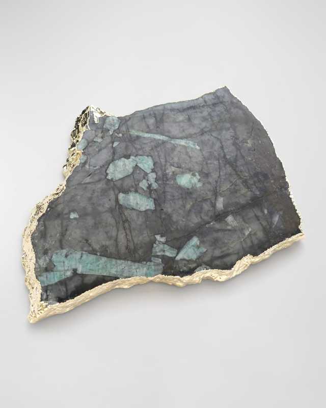 Kiva Large Emerald Platter, Gold