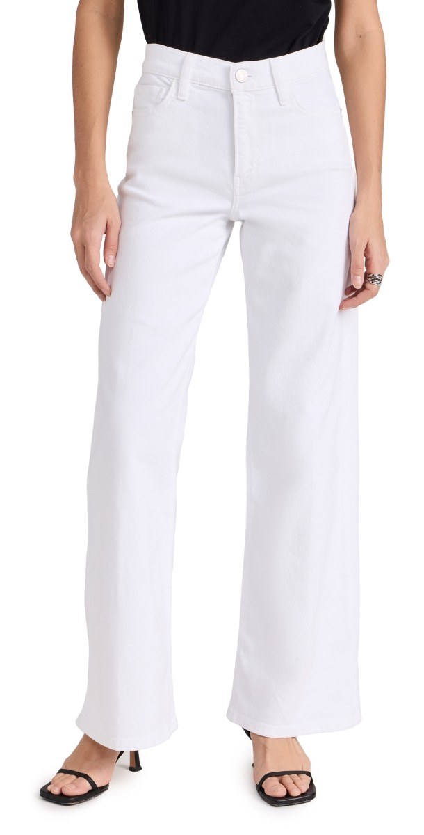 FRAME Le Slim Palazzo Jeans White