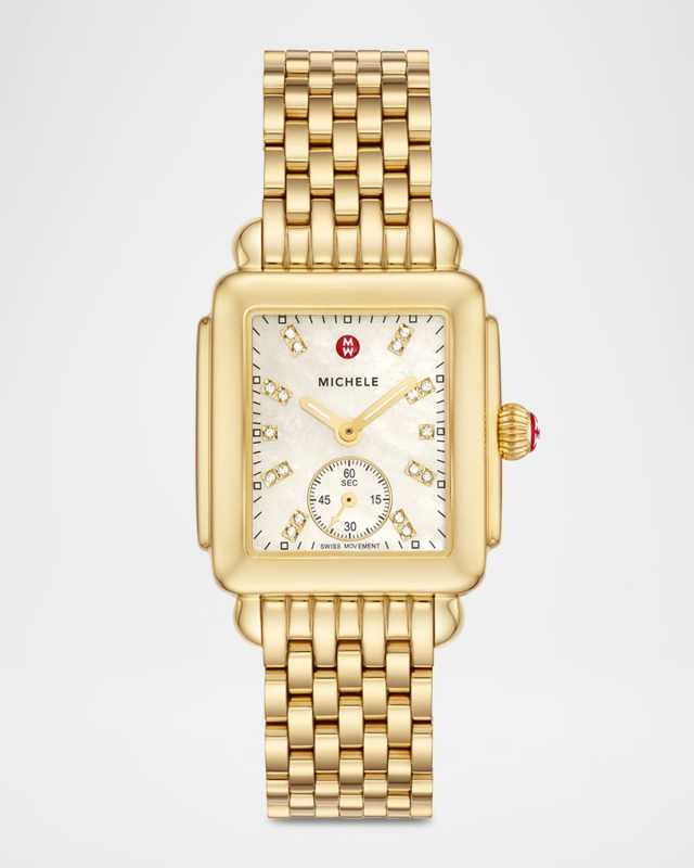 Deco Mid Gold Diamond Dial Watch