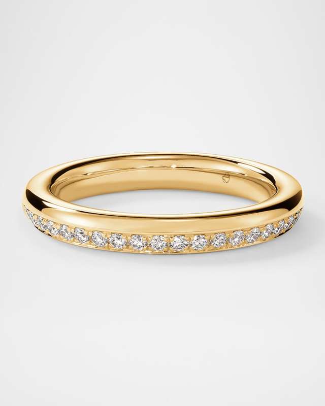 Barre 18K Yellow Gold Pave Diamond Band Ring