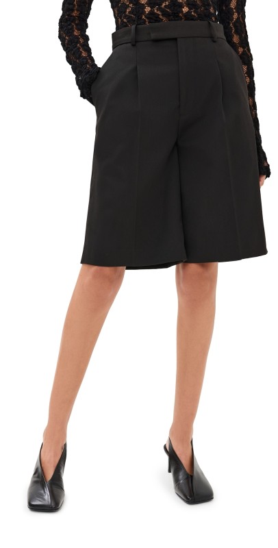 Róhe Pleated Tailored Shorts Black