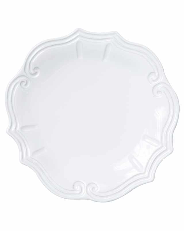 Incanto Stone Baroque Dinner Plate, White