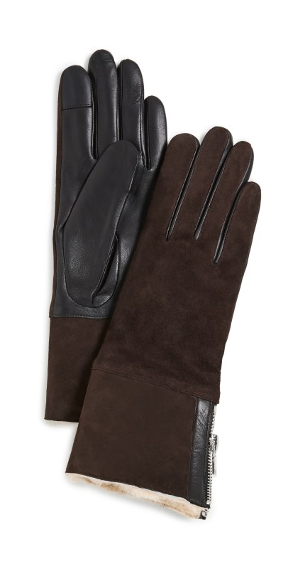 Carolina Amato Trisha In Dark Brown Gloves Dark Brown