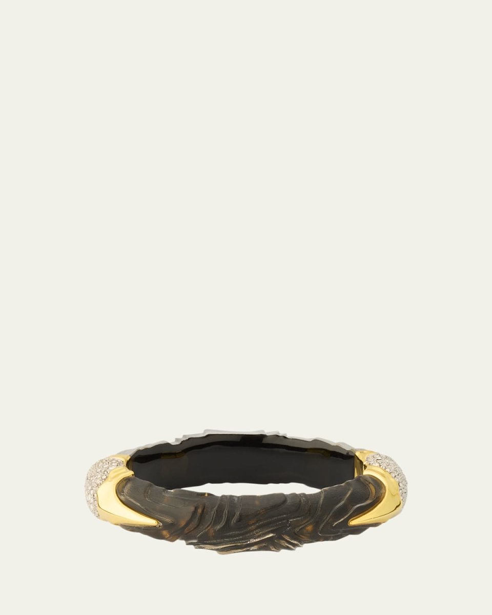 14K Gold-Filled Brass Madera Crystal & Lucite Hinge Bracelet