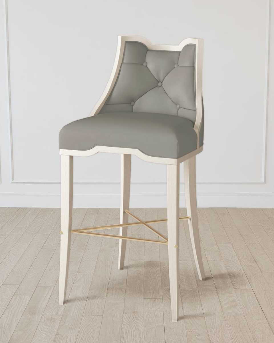 Logan Antique White/Chesterfield Gray Bar Stool