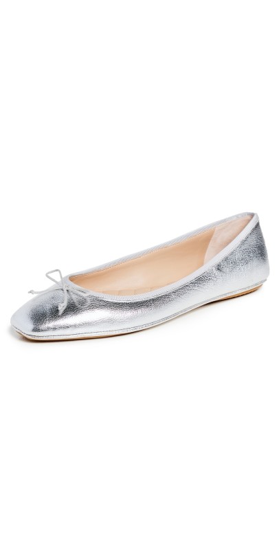 Veronica Beard Beatrix Flats Silver