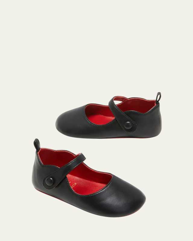 Girl's Love Chick Nappa Leather Ballerina Shoes,