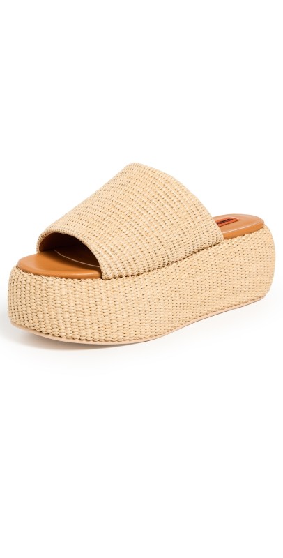 SIMONMILLER F285 Raffia Cloudy Platforms Natural