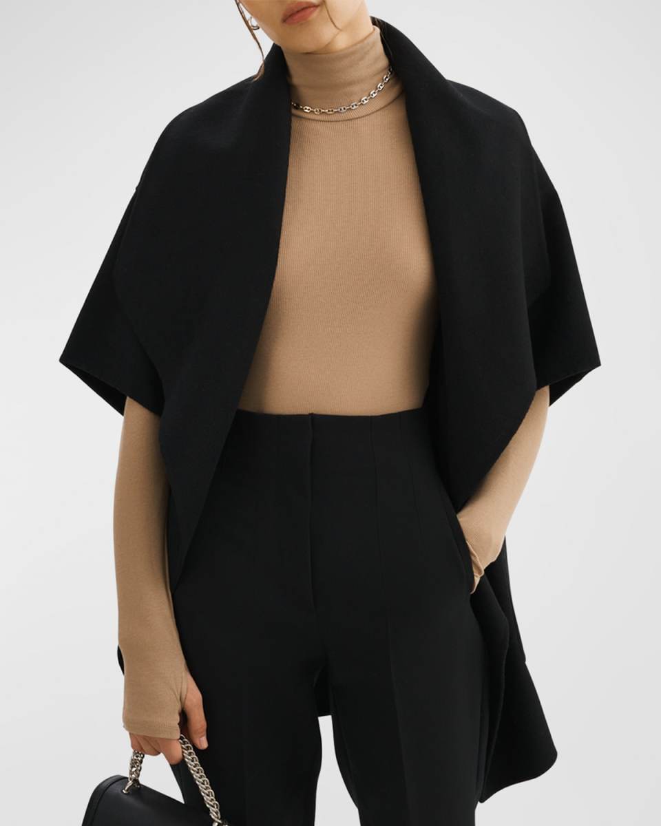 Penelope Open-Front Double-Face Wool-Blend Coat