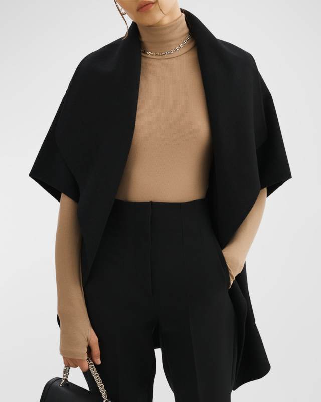 Penelope Open-Front Double-Face Wool-Blend Coat