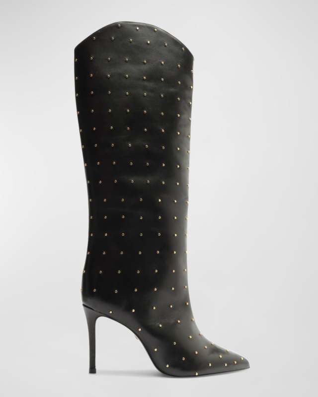 Maryana Studded Leather Tall Boots