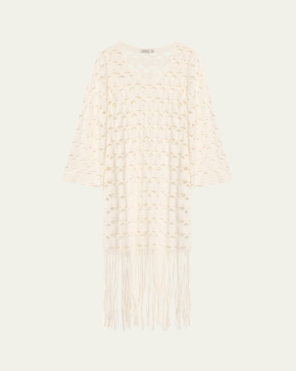 Pierce Long-Sleeve Fringe Maxi Dress