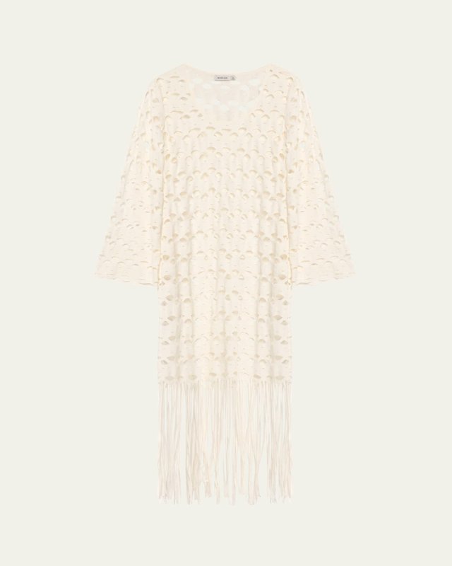 Pierce Long-Sleeve Fringe Maxi Dress
