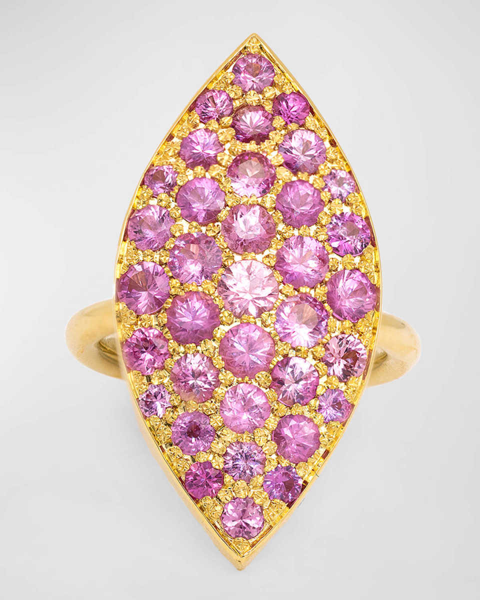 Palm Pink Sapphire Ring
