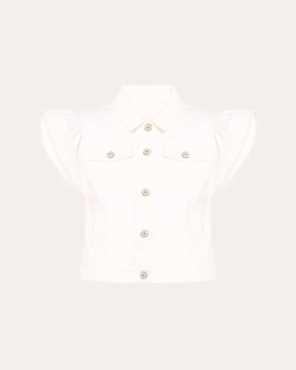 Adley Flutter-Sleeve Denim Vest